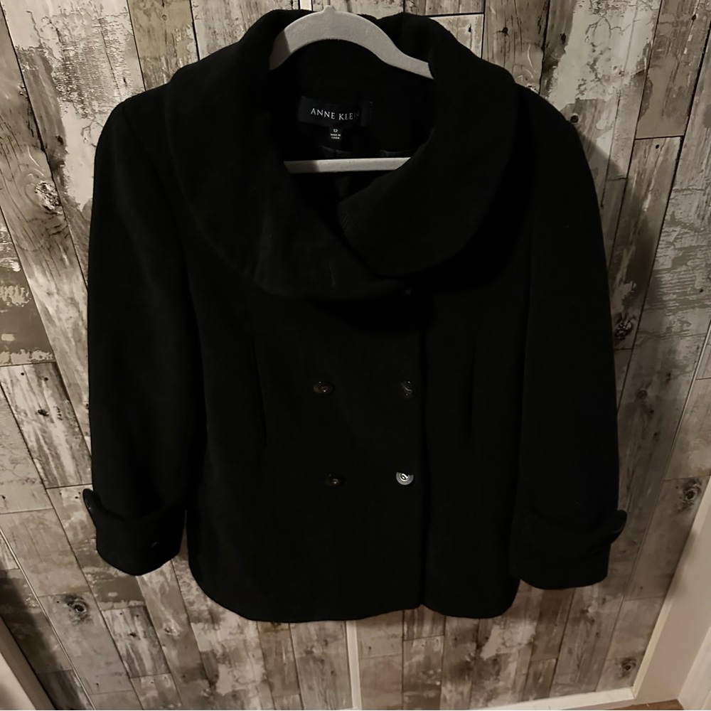 Black Anne Klein Pea Coat Size 12